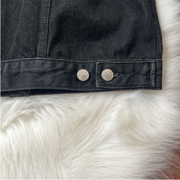 Madewell Boxy Crop Jean Jacket Cotton Lunar Black - Picture 7 of 12